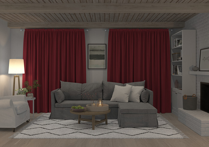 Faux Suede, Red - Made to Measure Curtains - Image 7